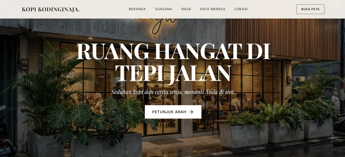 Kopi Kodinginaja - Website Coffee Shop Modern